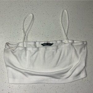 SHEIN Ribbed White Crop Top